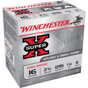 Winchester Super-X High Brass Ammunition 16 Gauge 2-3/4" 1-1/8 oz #6 Shot Box of 25