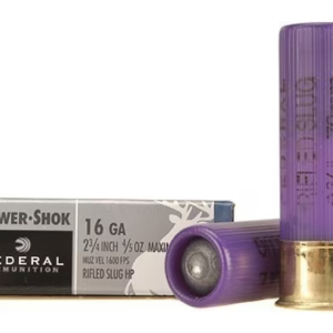 Federal Power-Shok Ammunition 16 Gauge 2-3/4" 4/5 oz Hollow Point Rifled Slug Box of 5