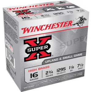 Winchester Super-X High Brass Ammunition 16 Gauge 2-3/4" 1-1/8 oz #7-1/2 Shot Box of 25