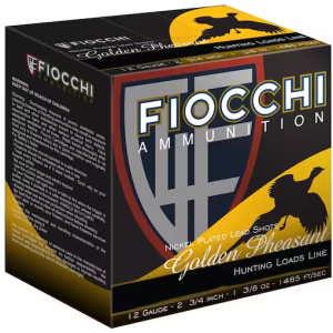 Fiocchi Golden Pheasant Ammunition 12 Gauge Nickel Plated Shot