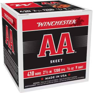 Winchester AA Target Ammunition 410 Bore 2-1/2" 1/2 oz #9 Shot Box of 25