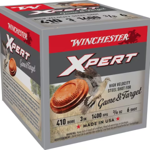 Winchester Xpert Game and Target Ammunition 410 Bore 3" 3/8 oz #6 Non-Toxic Steel Shot Box of 25