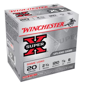 Winchester Super-X Game Load Ammunition 20 Gauge 2-3/4" 7/8 oz #8 Shot Box of 25