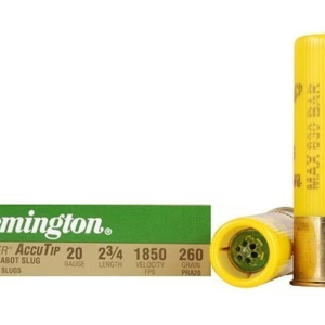 Remington Premier Ammunition 20 Gauge 2-3/4" 260 Grain AccuTip Bonded Sabot Slug with Power Port Tip Box of 5