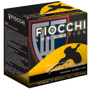 Fiocchi Golden Pheasant Ammunition 20 Gauge 2-3/4" 1 oz #7-1/2 Nickel Plated Shot Box of 25
