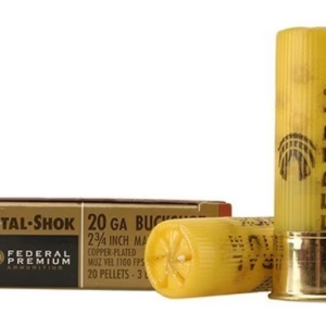 Federal Premium Vital-Shok Ammunition 20 Gauge 2-3/4" Buffered #3 Copper Plated Buckshot 20 Pellets Box of 5