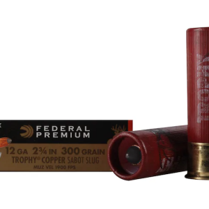 Federal Premium Vital-Shok Ammunition 12 Gauge 2-3/4" 300 Grain Trophy Copper Tipped Sabot Slug Lead-Free Box of 5