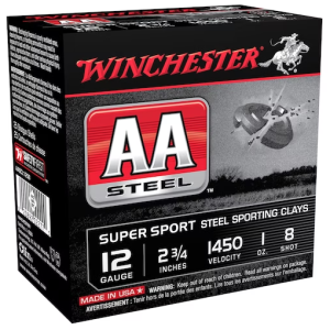 Winchester AA Super Sport Sporting Clays Ammunition 12 Gauge 2-3/4" 1 oz Non-Toxic Steel Shot