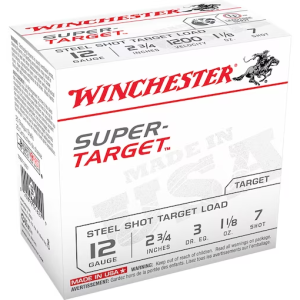 Winchester Super-Target Ammunition 12 Gauge 2-3/4" 1-1/8 oz #7 Non-Toxic Steel Shot