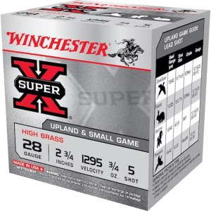 Winchester Super-X High Brass Ammunition 28 Gauge 2-3/4" 3/4 oz #5 Shot Box of 25