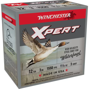 Winchester Xpert High Velocity Ammunition 12 Gauge 3" 1-1/8 oz #3 Non-Toxic Steel Shot