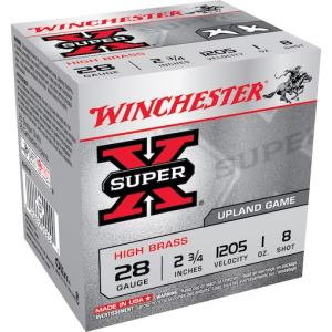 Winchester Super-X High Brass Ammunition 28 Gauge 2-3/4" 1 oz #8 Shot Box of 25