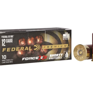 Federal Premium Personal Defense Shorty Shotshell Ammunition 12 Gauge 1-3/4" Force X2 00 Buckshot 6 Pellets Box of 10