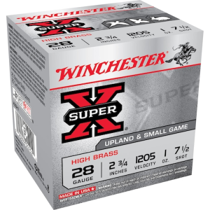 Winchester Super-X High Brass Ammunition 28 Gauge 2-3/4" 1 oz #7-1/2 Shot Box of 25