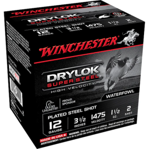 Winchester Drylok High Velocity Plated Ammunition 12 Gauge 3-1/2" 1-1/2 oz Non-Toxic Steel
