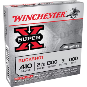 Winchester Super-X Ammunition 410 Bore 2-1/2" 000 Buckshot 3 Pellets Box of 5
