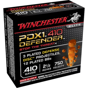 Winchester PDX1 Defender Ammunition 410 Bore 2-1/2" 3 Disks over 1/4 oz BB Box of 10